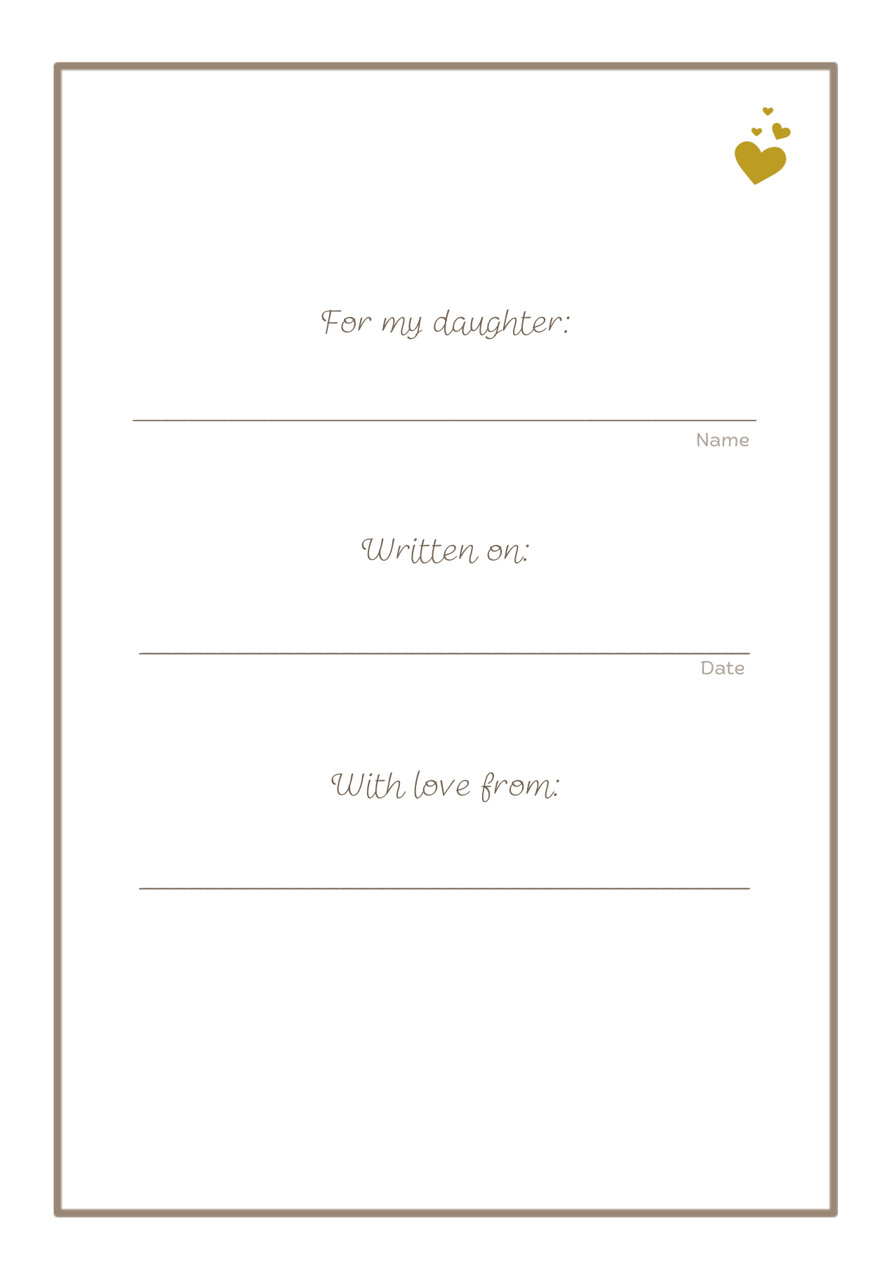 Legacy Letters - Parent to child - Plan Well Co